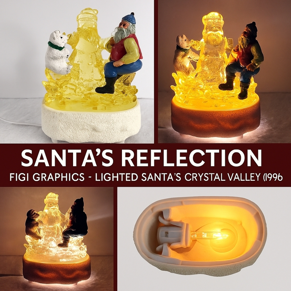 Santa's Reflection FIGI Graphics Lighted Santa’s Crystal Valley (1996)